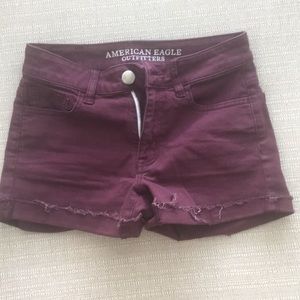 Burgundy High Waisted Shorts